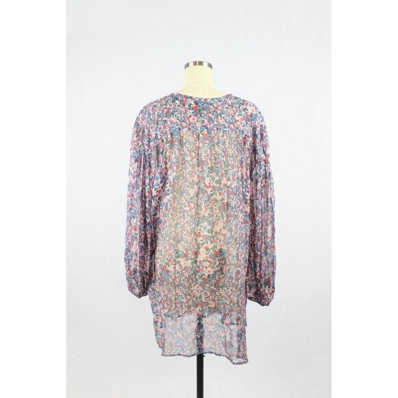 ISABEL MARANT Orion Blue Pink Floral Silk Georgette Mini Tunic Dress, Size 36/XS - Picture 7 of 16